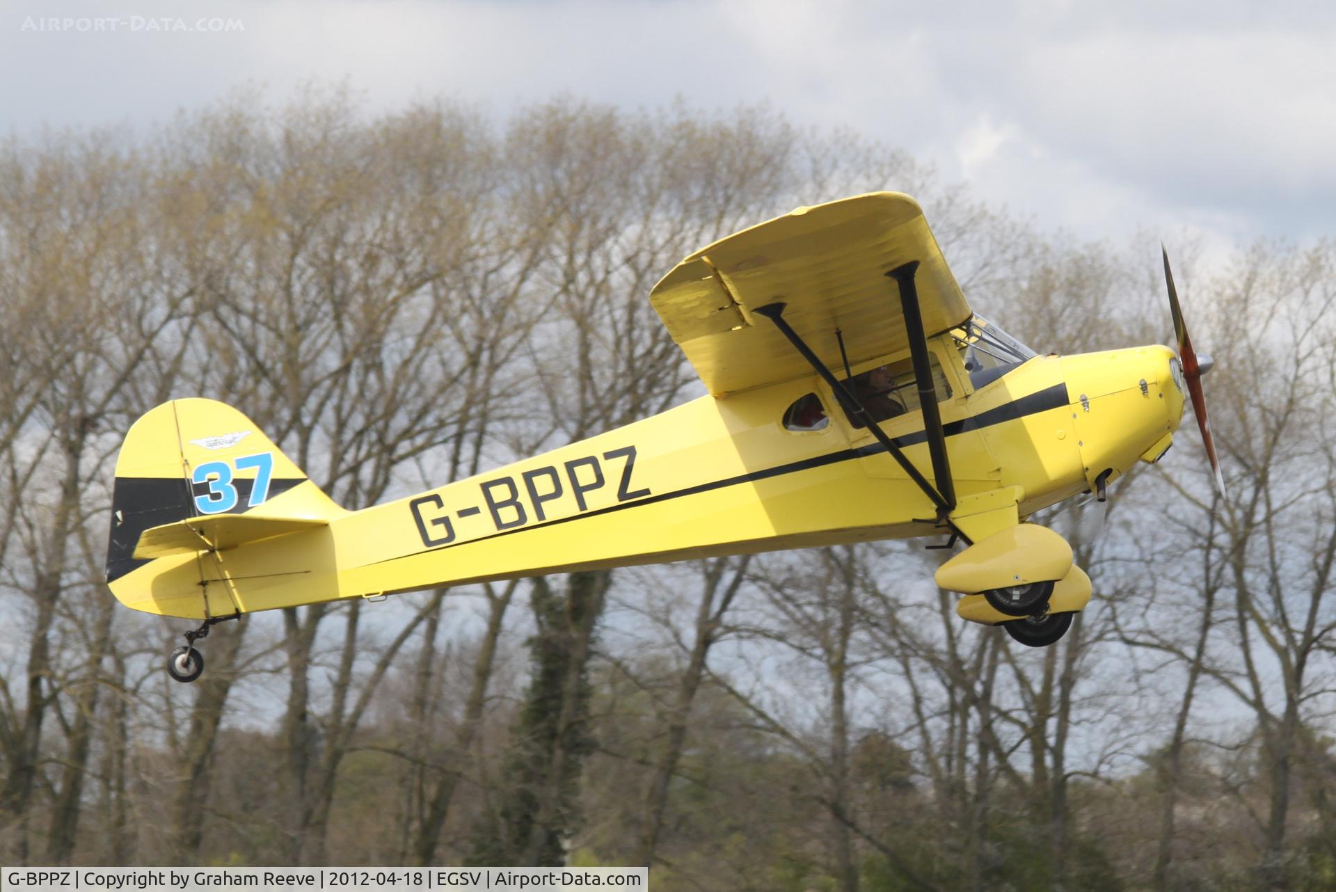 G-BPPZ, 1946 Taylorcraft BC-12D Twosome C/N 7988, Getting airbourne.