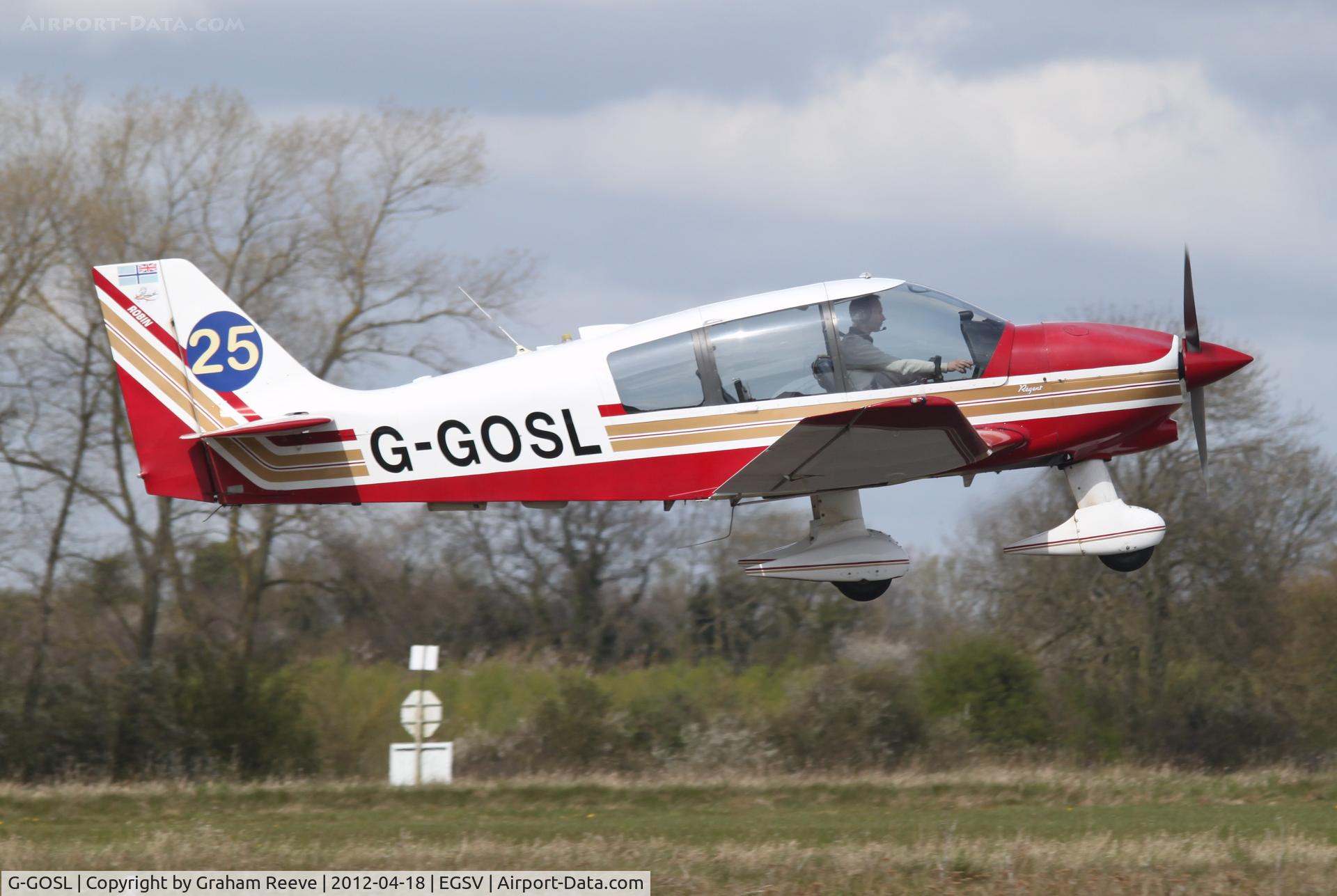 G-GOSL, 1990 Robin DR-400-180 Regent Regent C/N 1974, Taking off.