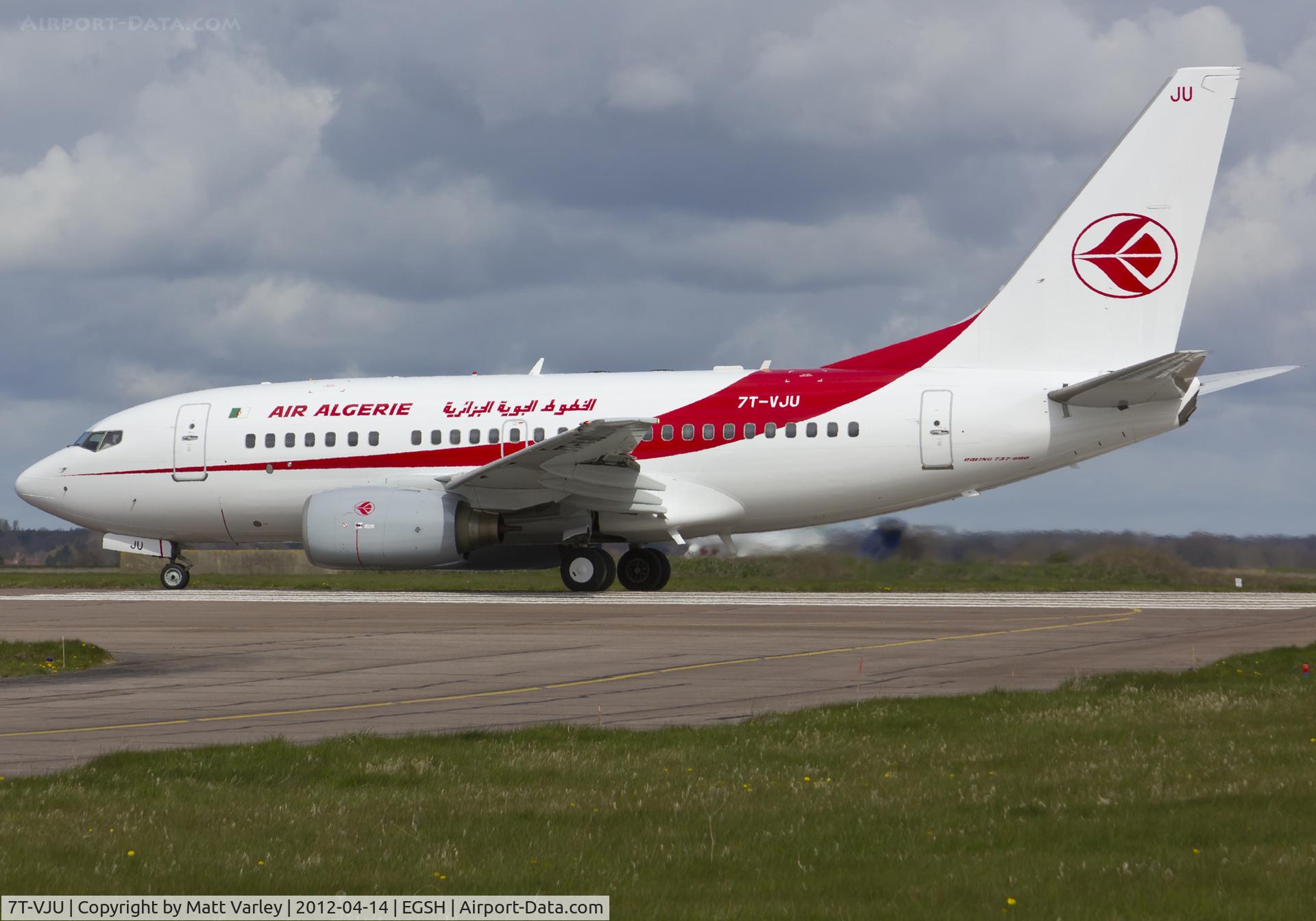 7T-VJU, 2002 Boeing 737-6D6 C/N 30211, Departing SaxonAir after spray by Air Livery.