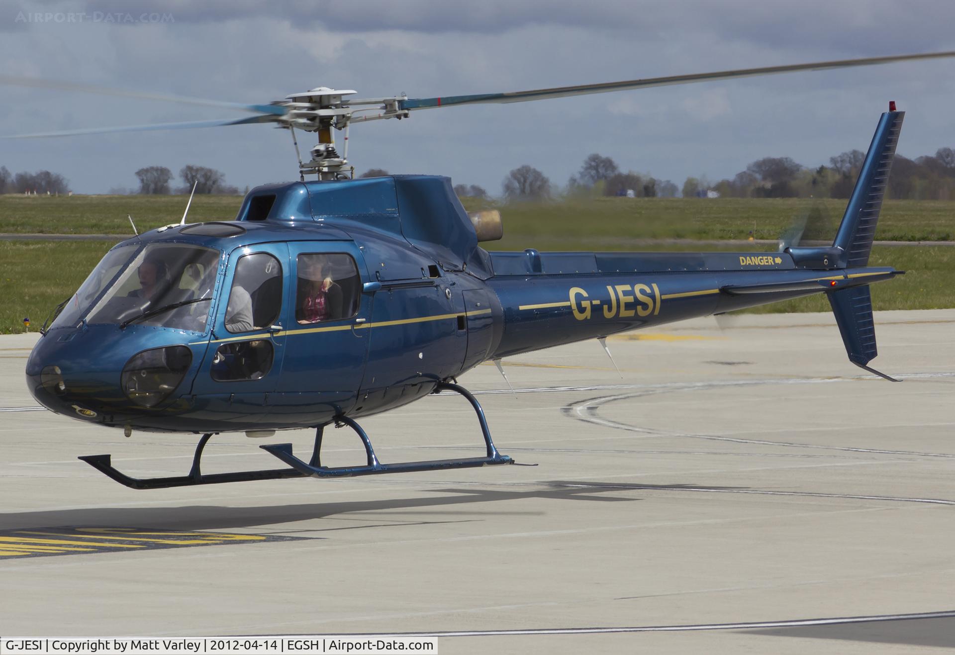 G-JESI, 1980 Aerospatiale AS-350B Ecureuil C/N 1205, Arriving at SaxonAir for fuel.