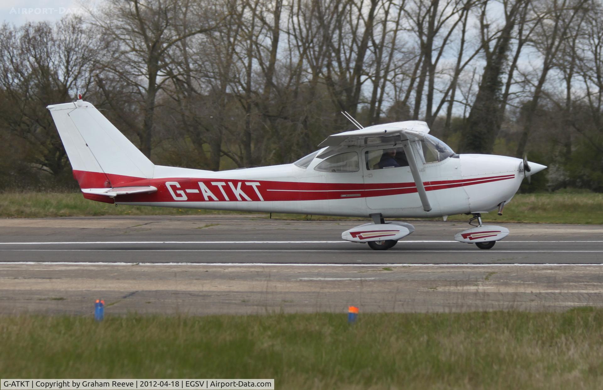 G-ATKT, 1965 Reims Cessna F172G Skyhawk C/N 0206, Just landed.