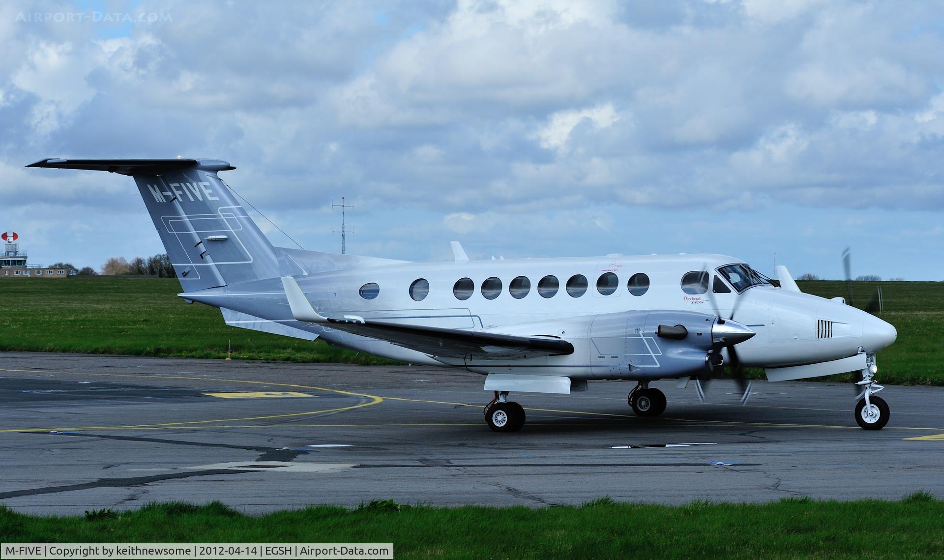M-FIVE, 2008 Beech B300 350 King Air C/N FL-580, About to leave Norwich International !