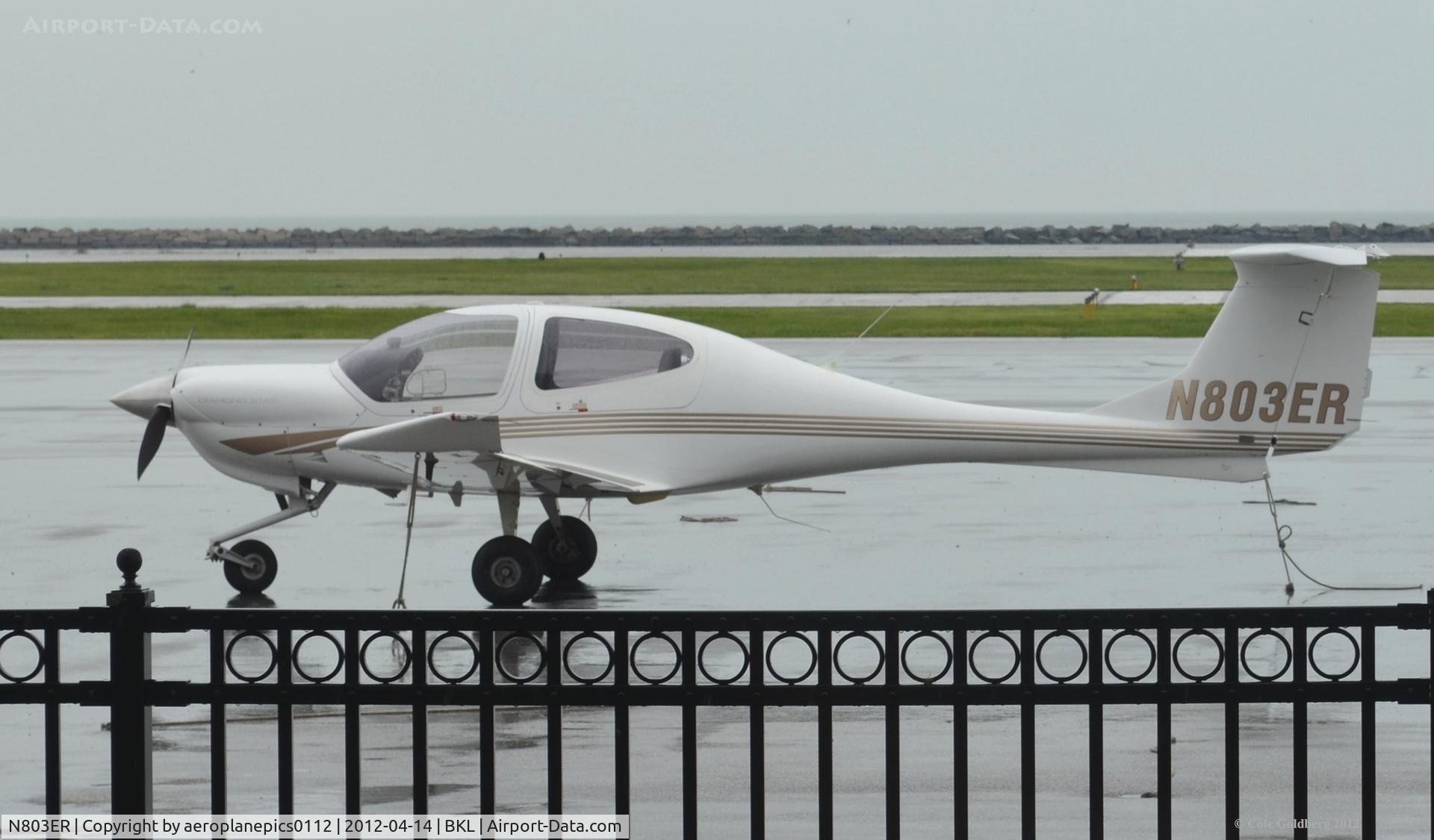 N803ER, 2003 Diamond DA-40 Diamond Star C/N 40.307, N803ER seen on a rainy day.