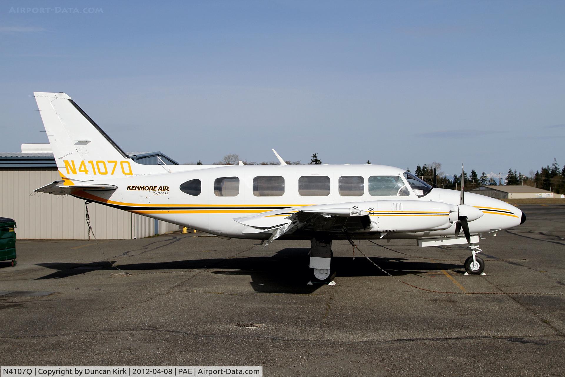 N4107Q, 1982 Piper PA-31-350 Chieftain C/N 31-8253008, Fresh out of paint in Kenmore Air EXpress colors. It used to be in a non-standard scheme.