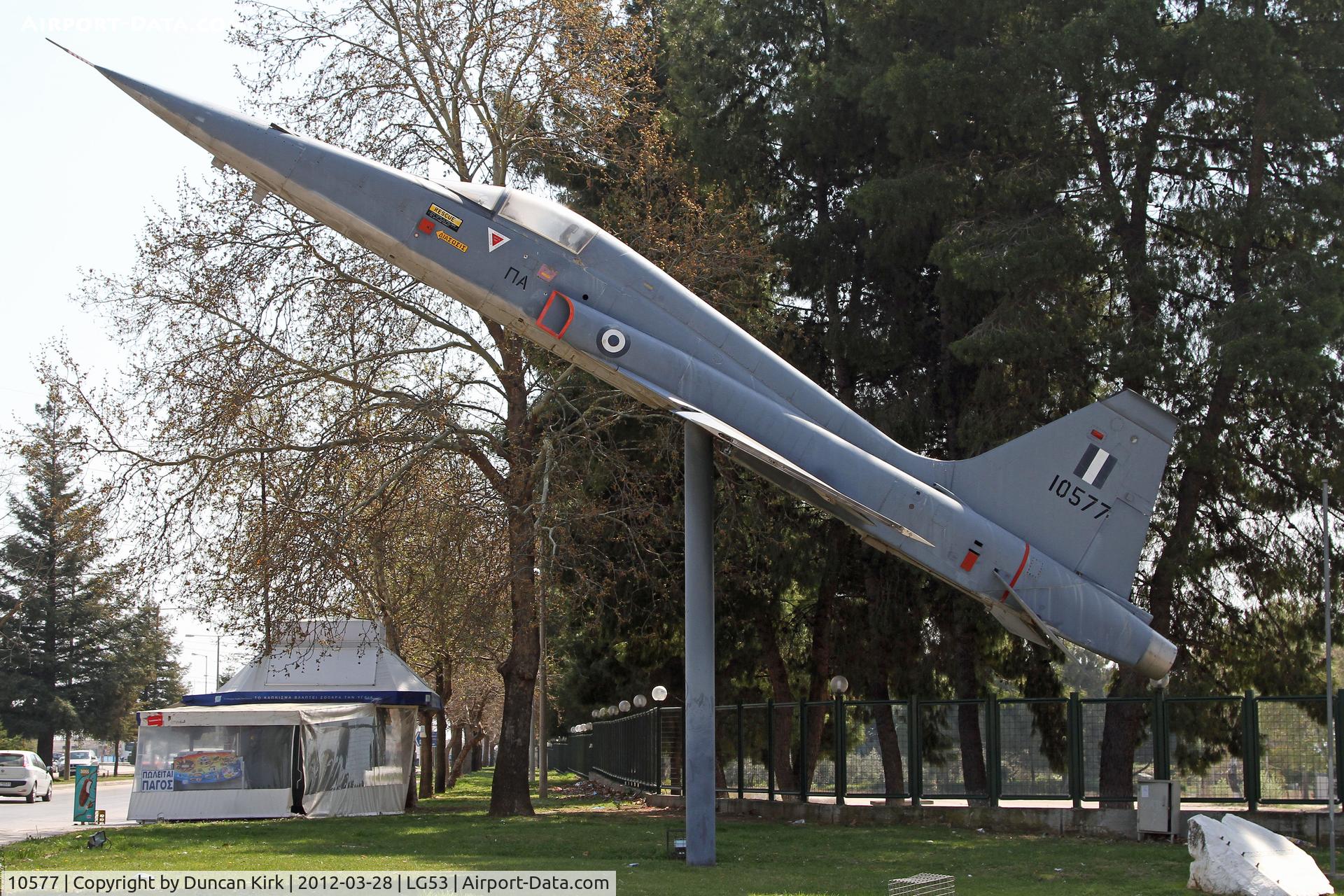 10577, Northrop F-5A Freedom Fighter C/N N.7025, Displayed in downtown Lamia, Greece. Aircraft was formerly R.No.AF