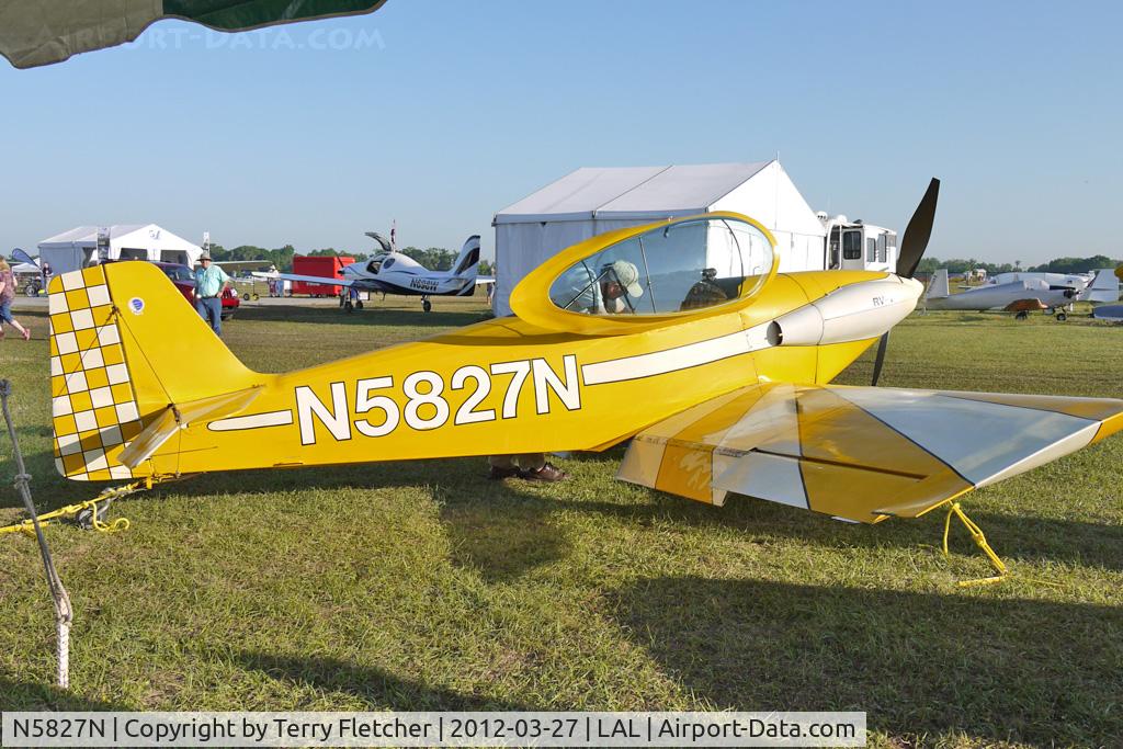 N5827N, 1955 Vans RV-1 C/N 171, Static Exhibit at 2012 Sun N Fun