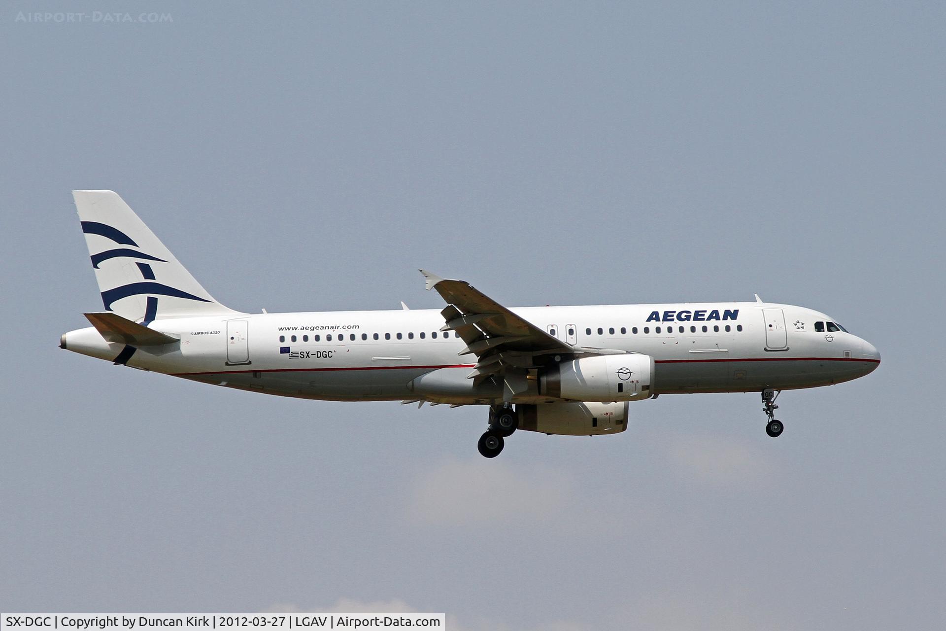 SX-DGC, 2009 Airbus A320-232 C/N 4094, On finals to Athens