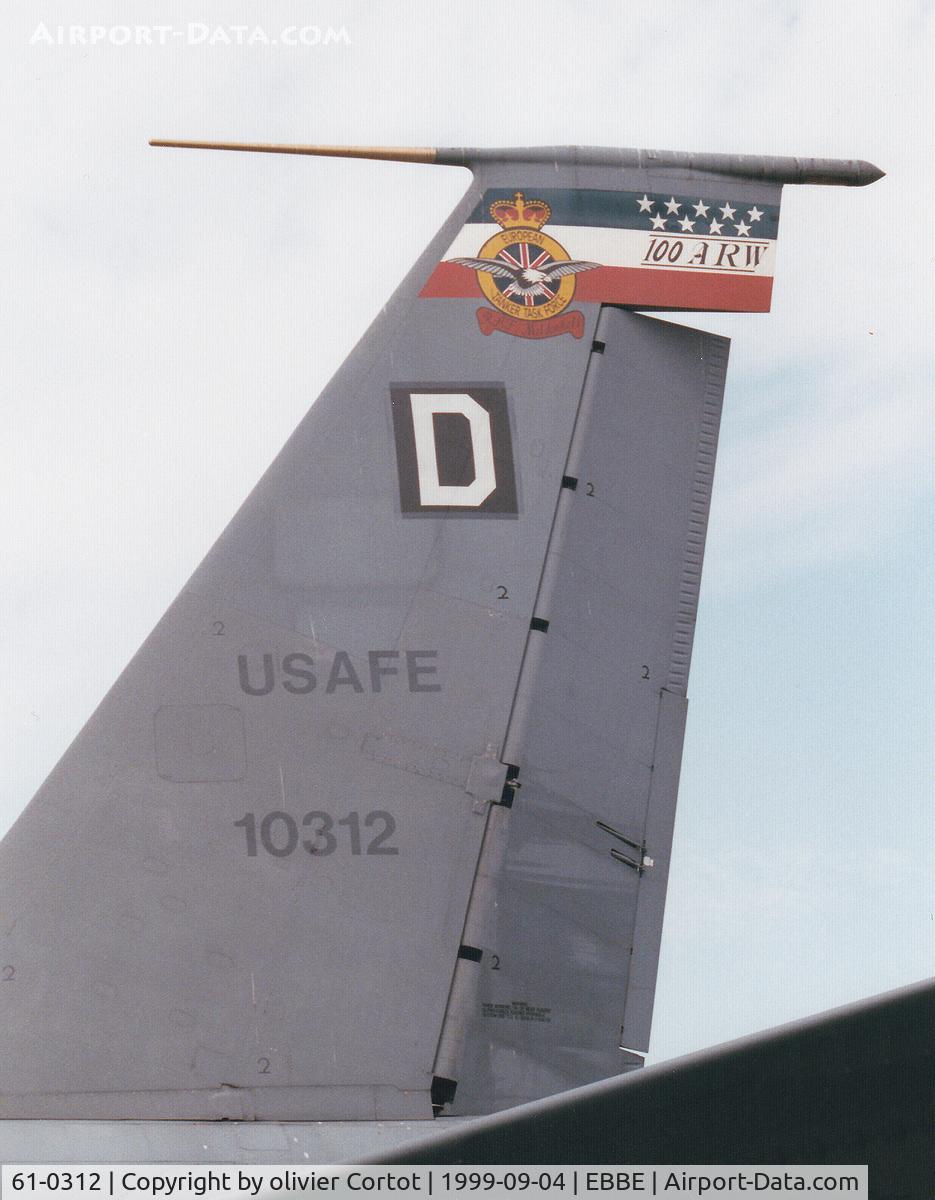 61-0312, 1961 Boeing KC-135R Stratotanker C/N 18219, KC-135 tail markings