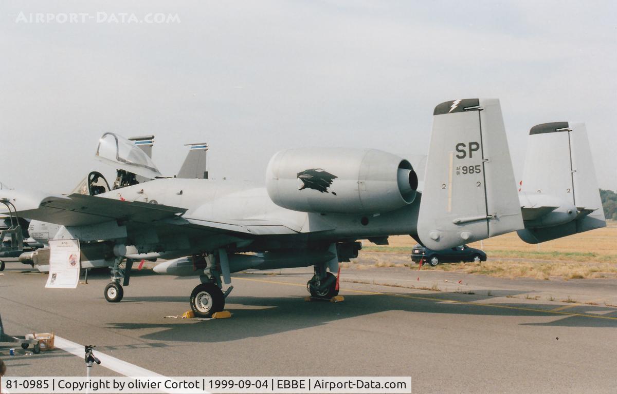 81-0985, 1981 Fairchild Republic A-10A Thunderbolt II C/N A10-0680, Beauvechain airshow