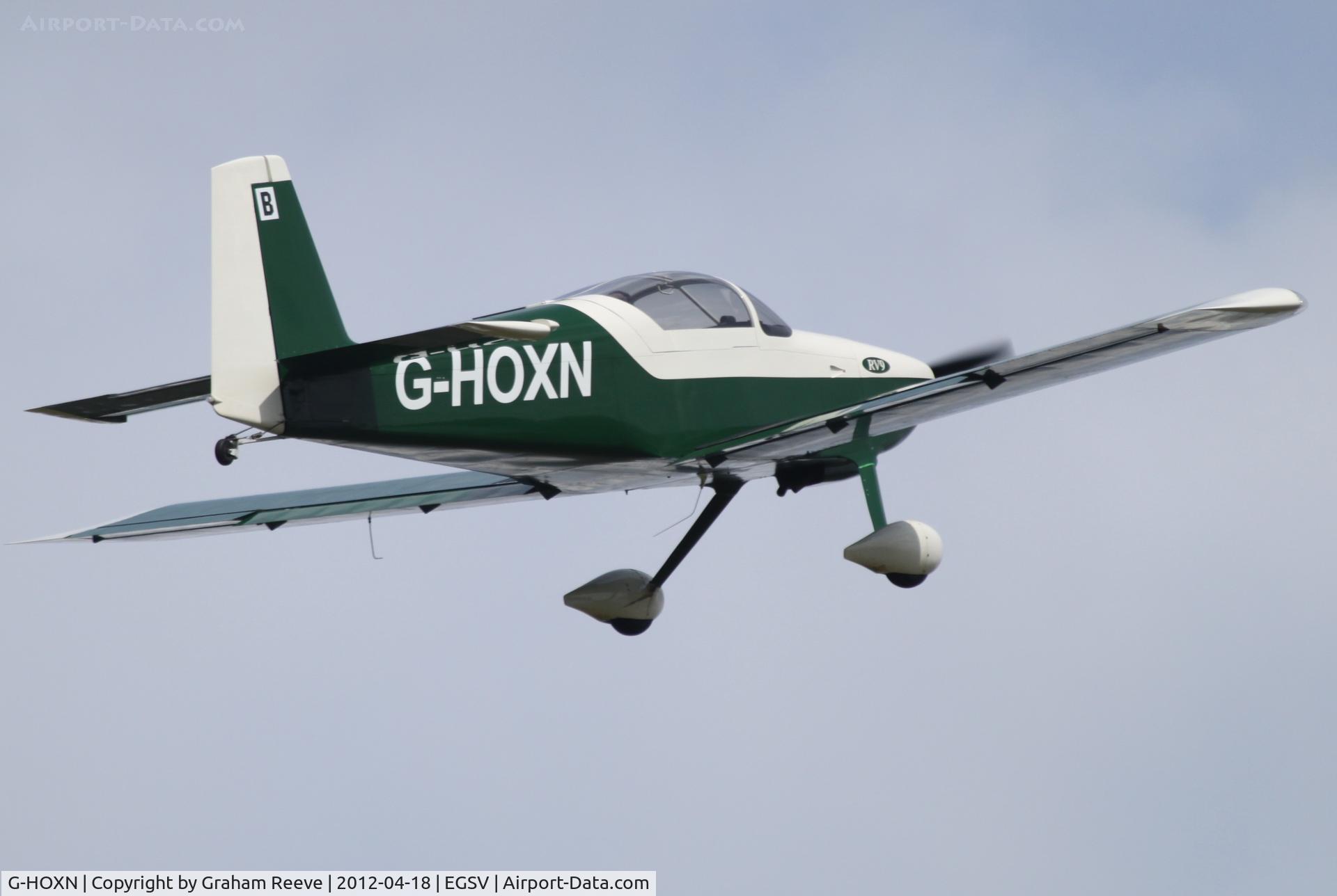 G-HOXN, 2007 Vans RV-9 C/N PFA 320-14229, Just taken off.