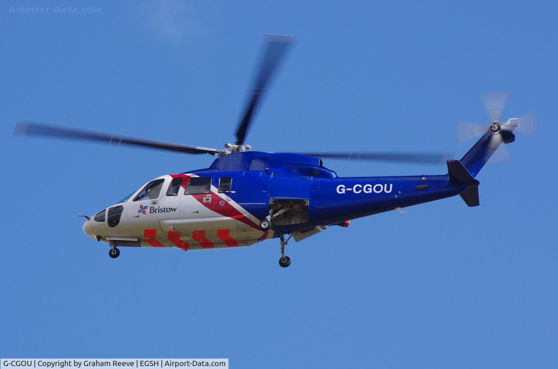G-CGOU, 2010 Sikorsky S-76C C/N 760780, About to land.