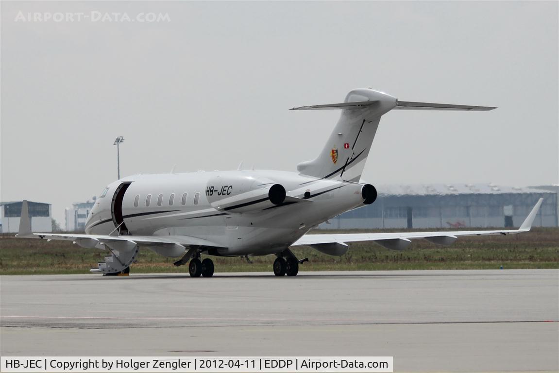 HB-JEC, 2004 Bombardier Challenger 300 (BD-100-1A10) C/N 20029, Please note! On aircrafts tail you can see the sign of CF Barcelona, the soccer club Lionel Messi is playing. I presume he´ll play for Red Bull Leipzig next season...;-)