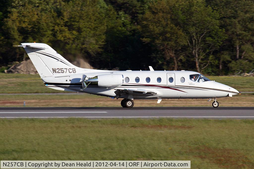 N257CB, Raytheon Aircraft Company 400A C/N RK-207, Million Air 1997 Beechcraft 400A Beechjet N257CB (cn RK-207) rolling out on RWY 23 after arrival from Baltimore/Washington International Airport (KBWI).