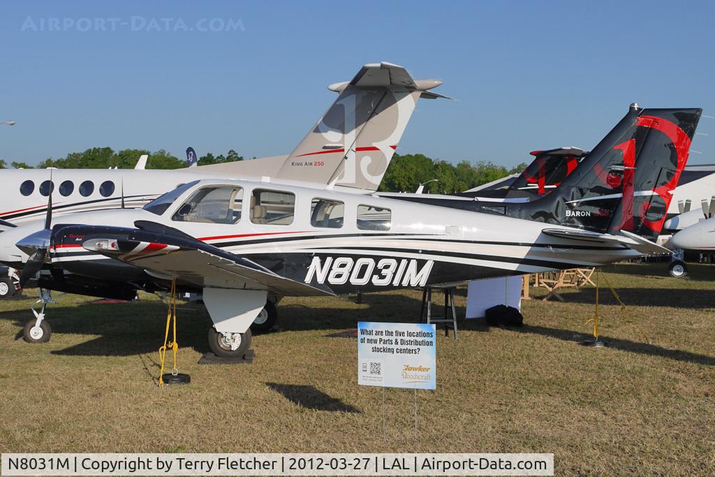 N8031M, Hawker Beechcraft Corp G58 Baron C/N TH-2331, Static exhibit at 2012 Sun N Fun