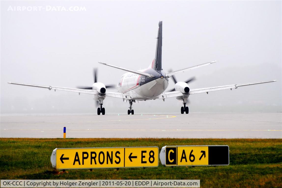 OK-CCC, 1990 Saab 340B C/N 340B-208, Rolling down A7 for a short take-off on rwy 26R.....
