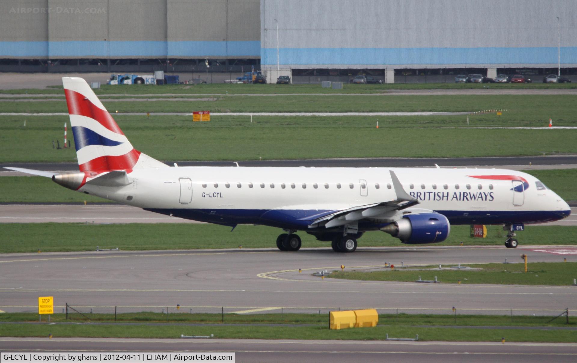 G-LCYL, 2010 Embraer 190SR (ERJ-190-100SR) C/N 19000346, Taxiing to rw24