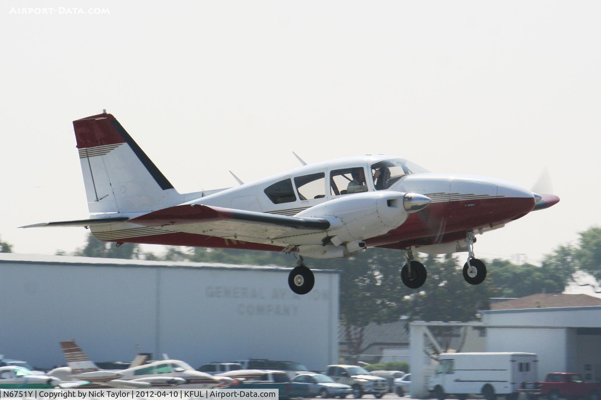 N6751Y, 1968 Piper PA-23-250 C/N 27-4079, Departing 24