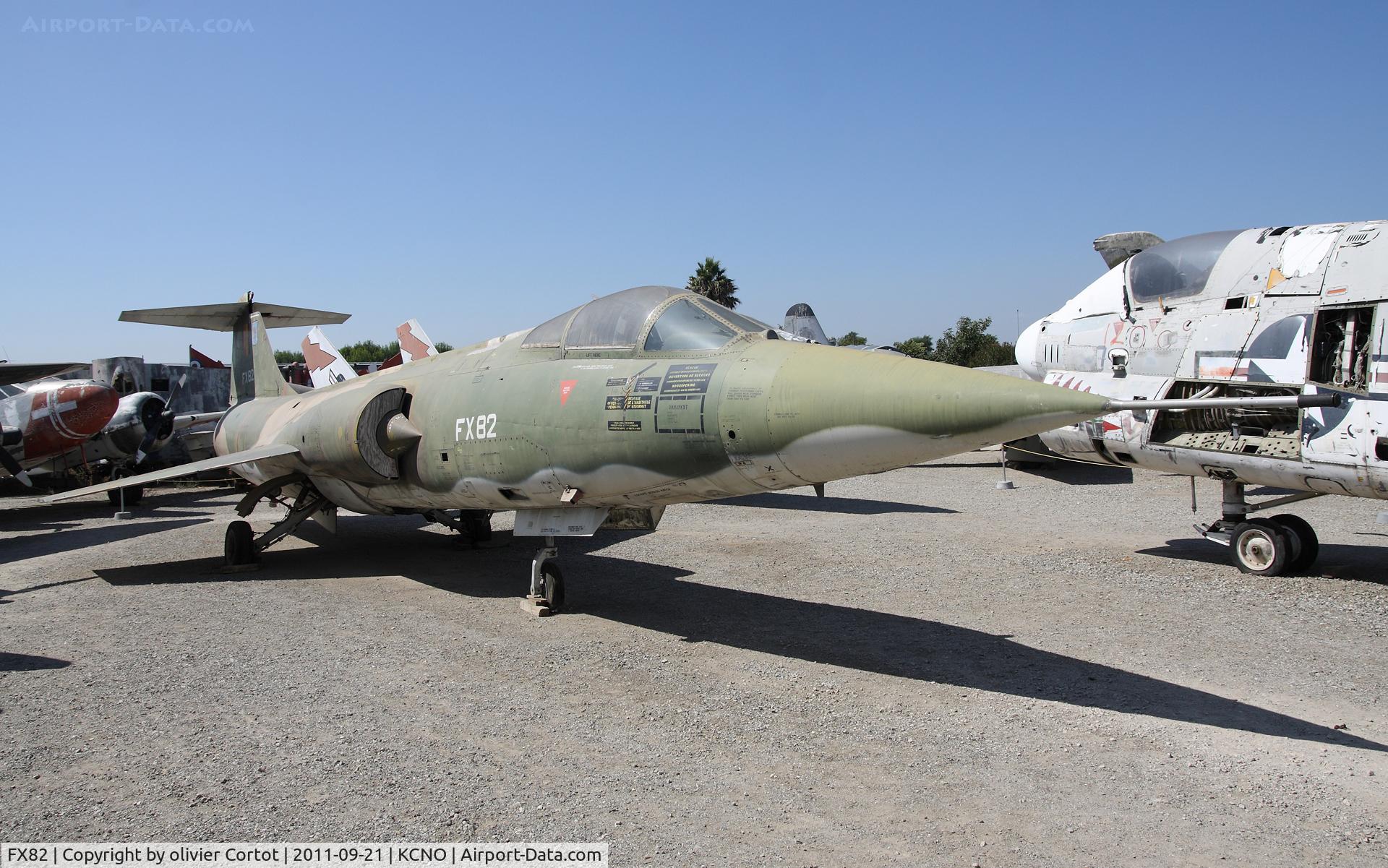 FX82, 1965 Lockheed F-104G Starfighter C/N 683-9140, Chino museum, far away from Belgium !