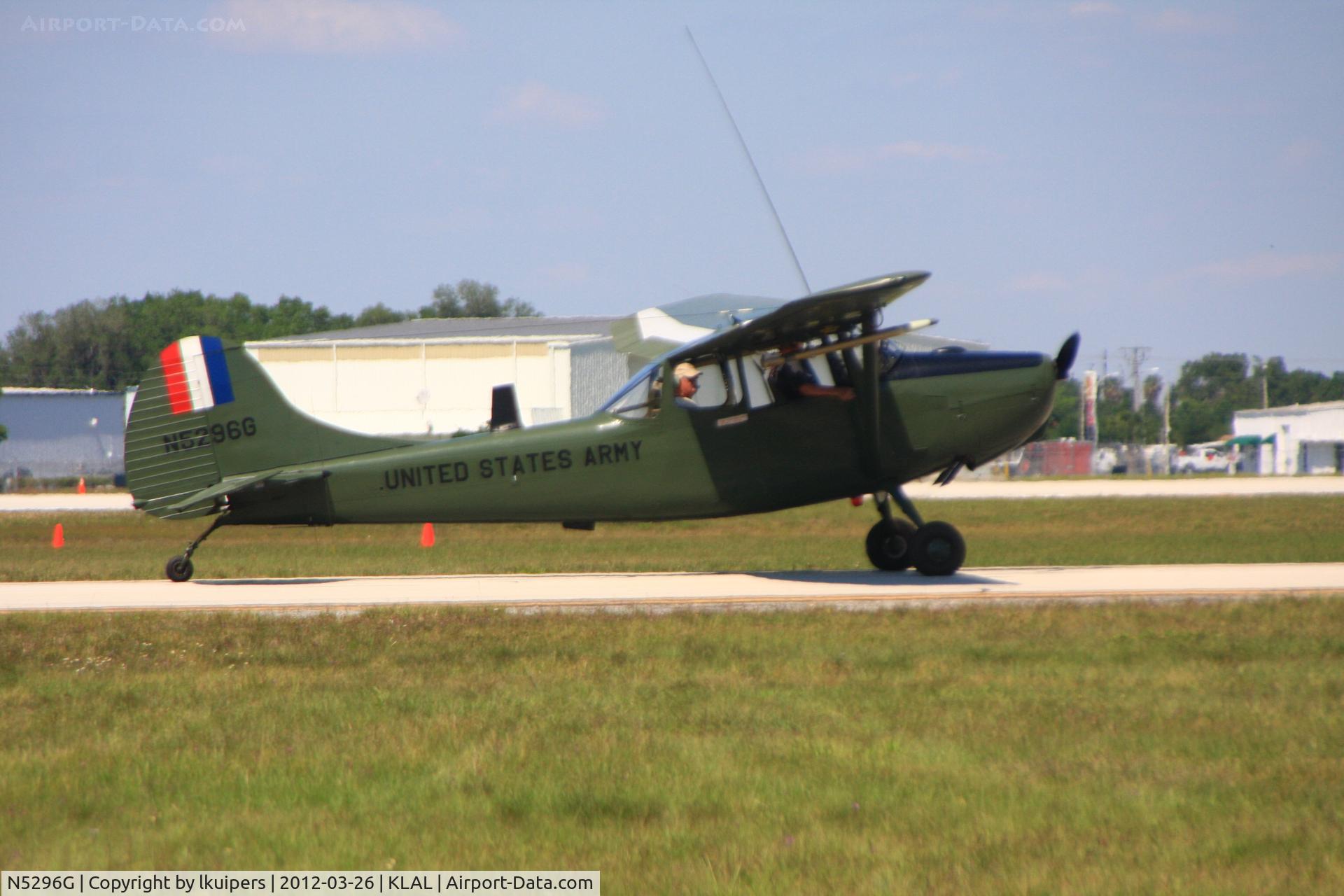 N5296G, 1951 Cessna 305A C/N 21616, Arriving at Sun 'n fun 2012