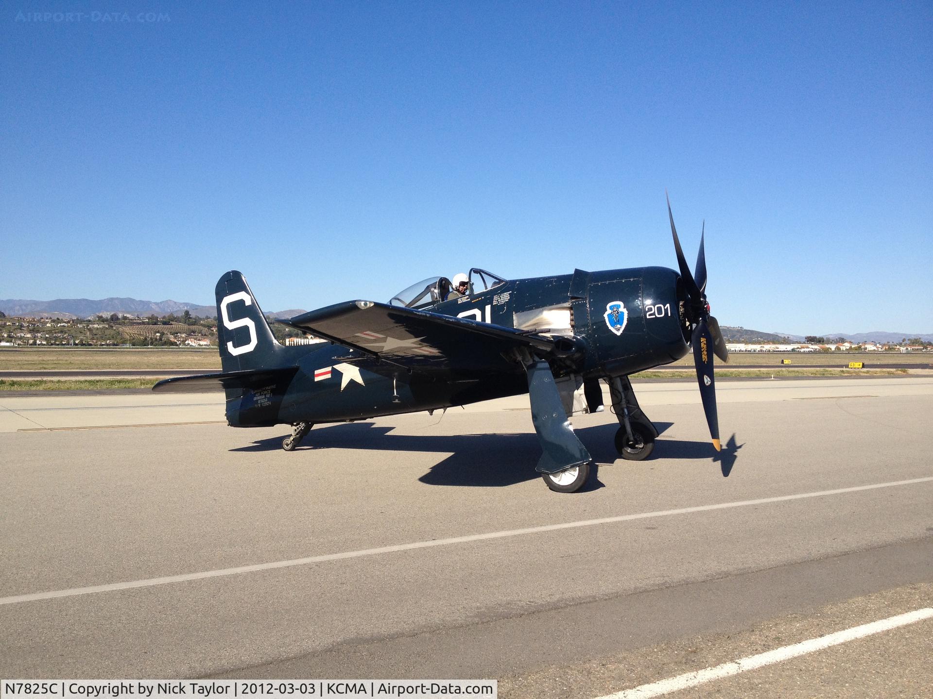 N7825C, 1948 Grumman F8F-2 (G58) Bearcat C/N D.1227, Run up