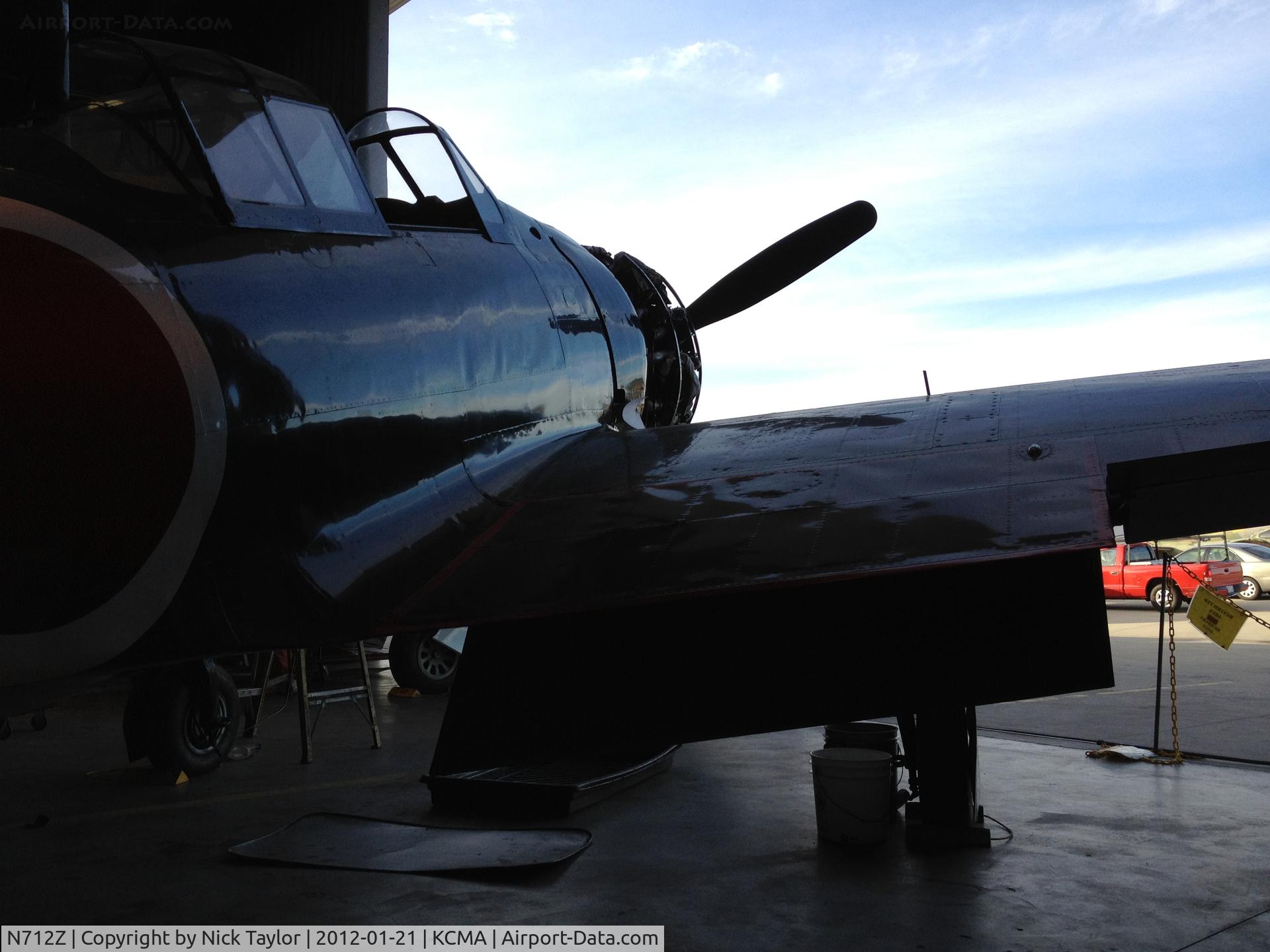 N712Z, 1942 Mitsubishi A6M3 Reisen (Zero) C/N 3869, In the CAF hangar