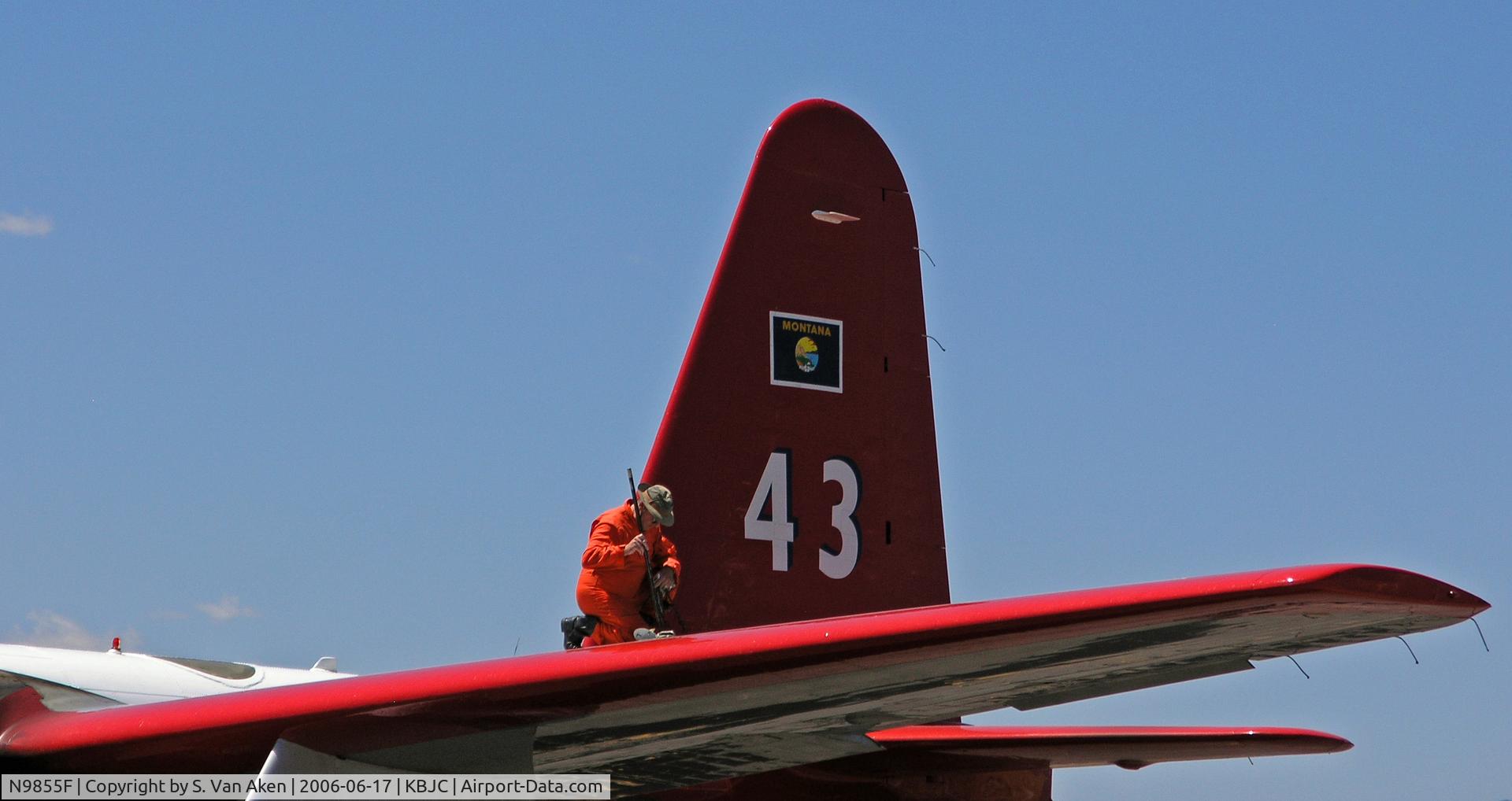 N9855F, 1954 Lockheed P2V-5F Neptune C/N 426-5326, at tanker base, spring 2006