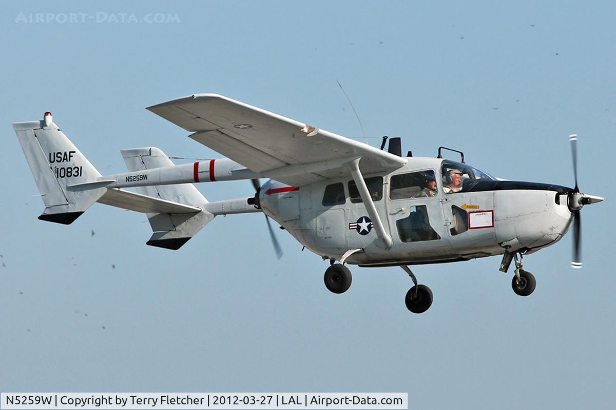 N5259W, 1968 Cessna M337B (O-2A) Super Skymaster C/N 337M-0196 (68-10831), Cessna M337B, c/n: 337MO196 arriving at 2012 Sun N Fun