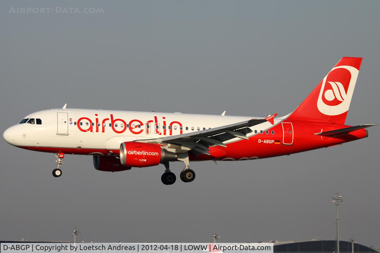 D-ABGP, 2008 Airbus A319-112 C/N 3728, as AB8320 Hannover - Vienna