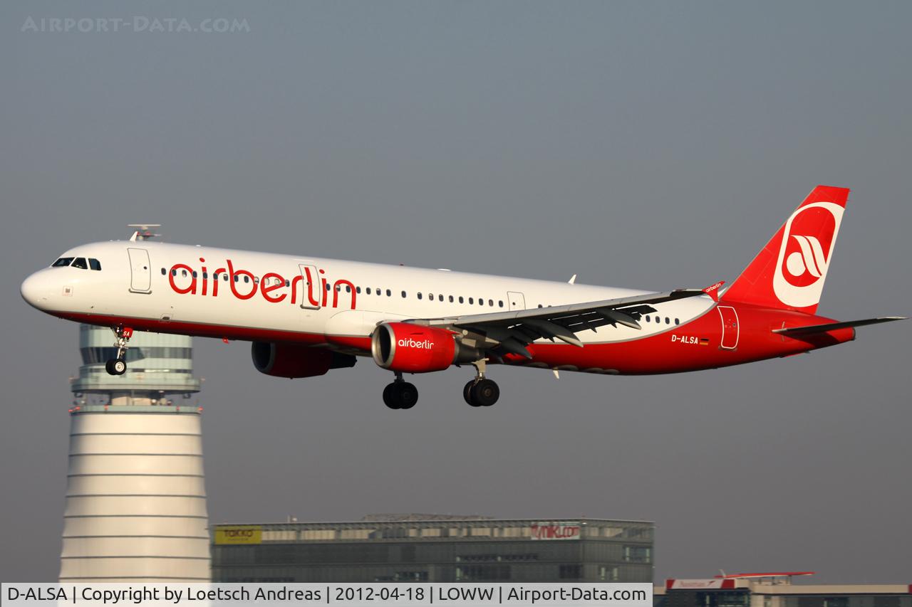D-ALSA, 2001 Airbus A321-211 C/N 1629, AB8468 Hamburg - Vienna