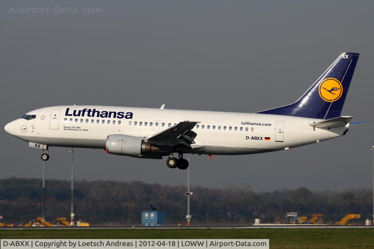 D-ABXX, 1989 Boeing 737-330 C/N 24562, LH1232 Frankfurt - Vienna