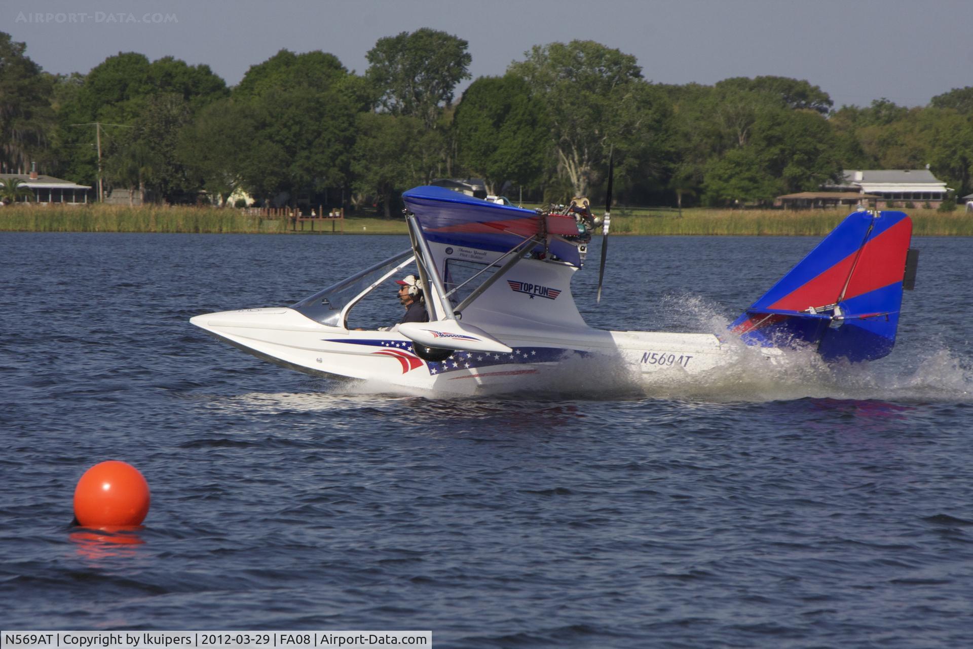 N569AT, 2008 Aero Adventure Inc Aventura II C/N AA2A0152, Taking off on Lake Agnes