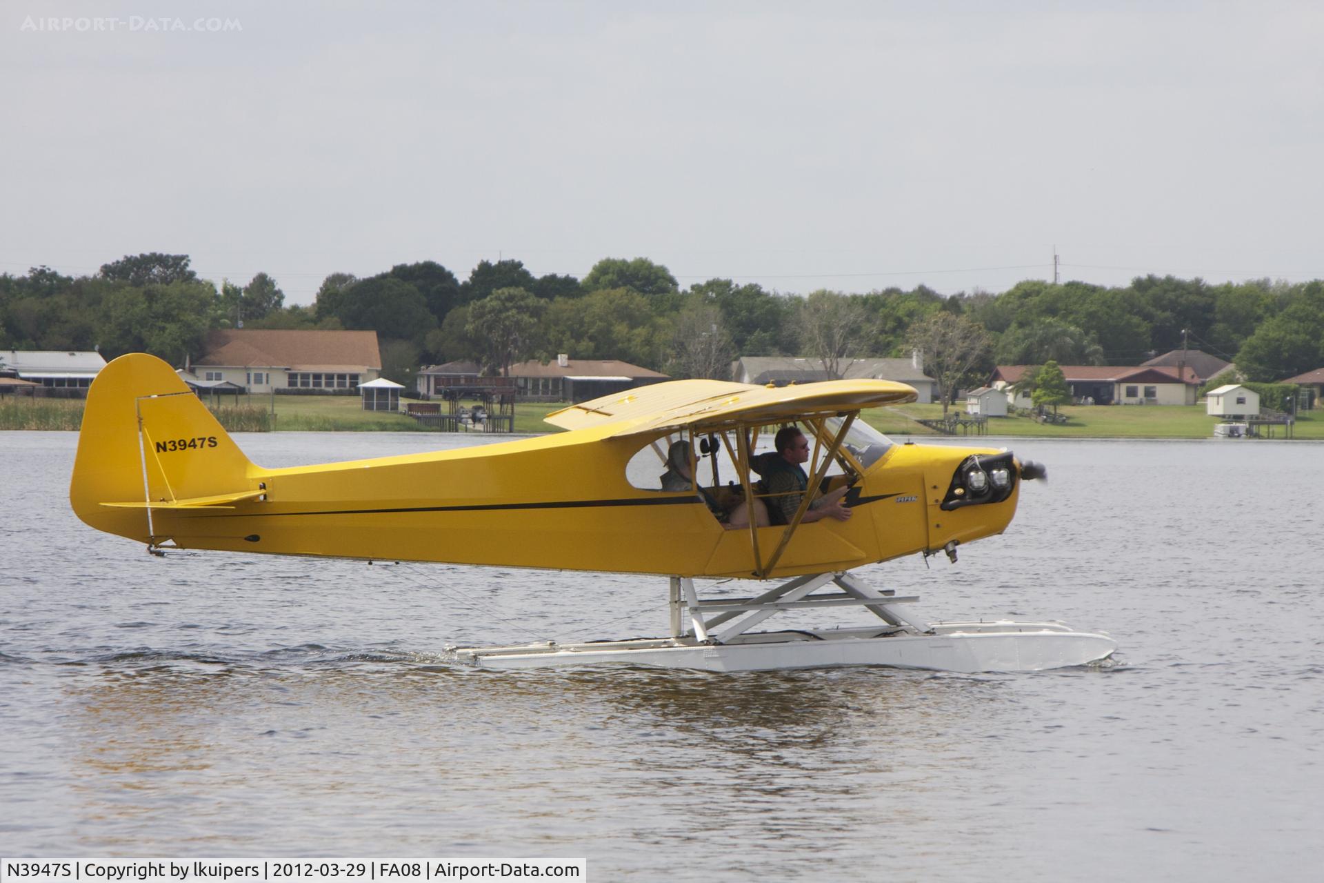 N3947S, 1947 Piper J3C-65 Cub C/N 17462, On Lake Agnes at Sun'n Fun's Splash In 2012