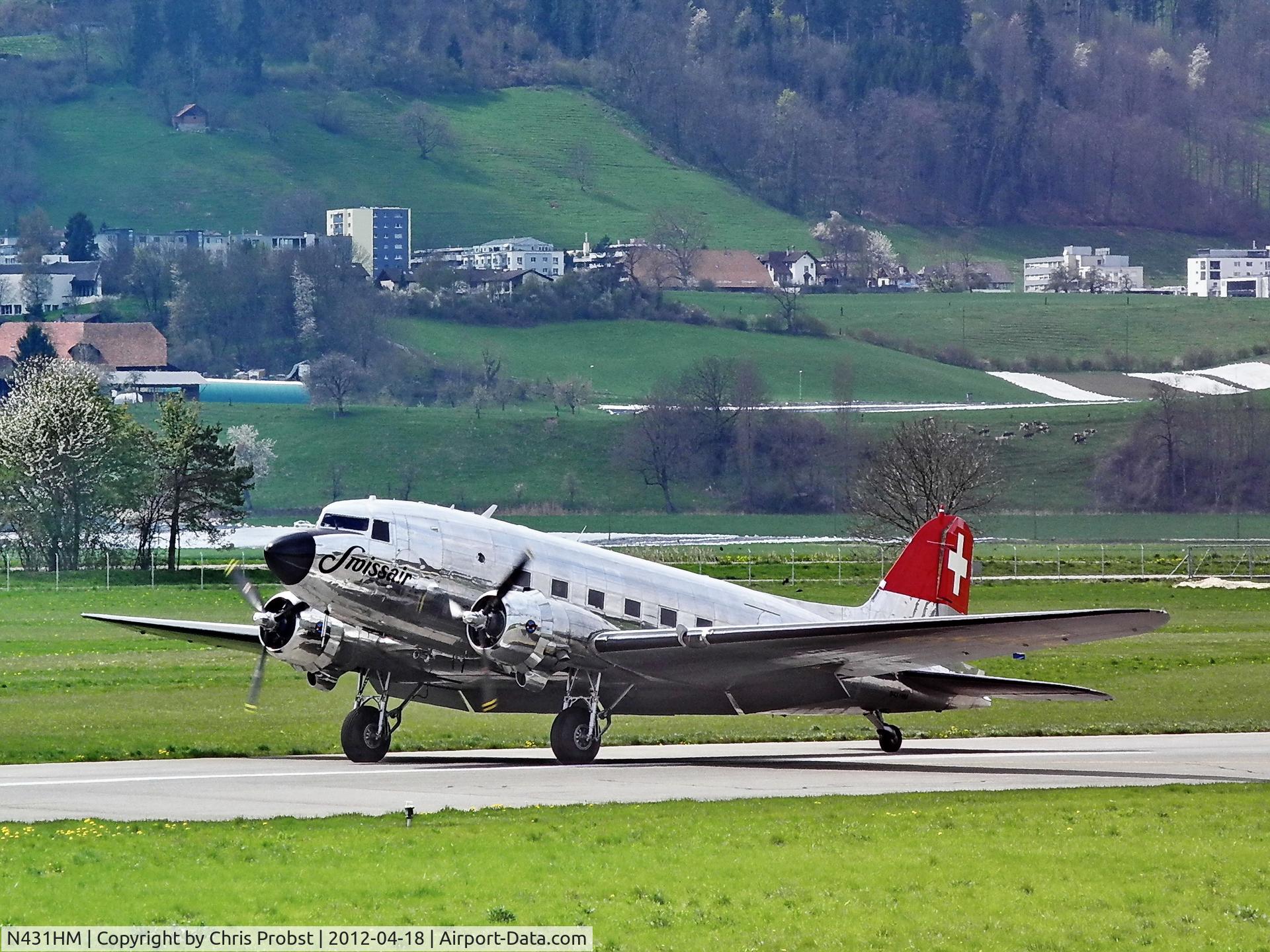 N431HM, 1943 Douglas DC-3C-S1C3G (C-47A) C/N 9995, Landed in Berne Switzerland