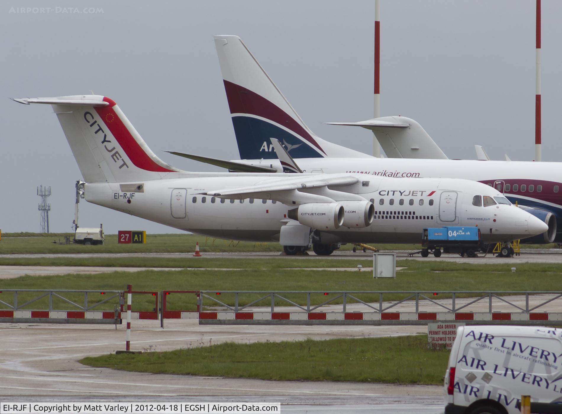 EI-RJF, 1998 British Aerospace Avro 146-RJ85A C/N E2337, Sat on stand 9.