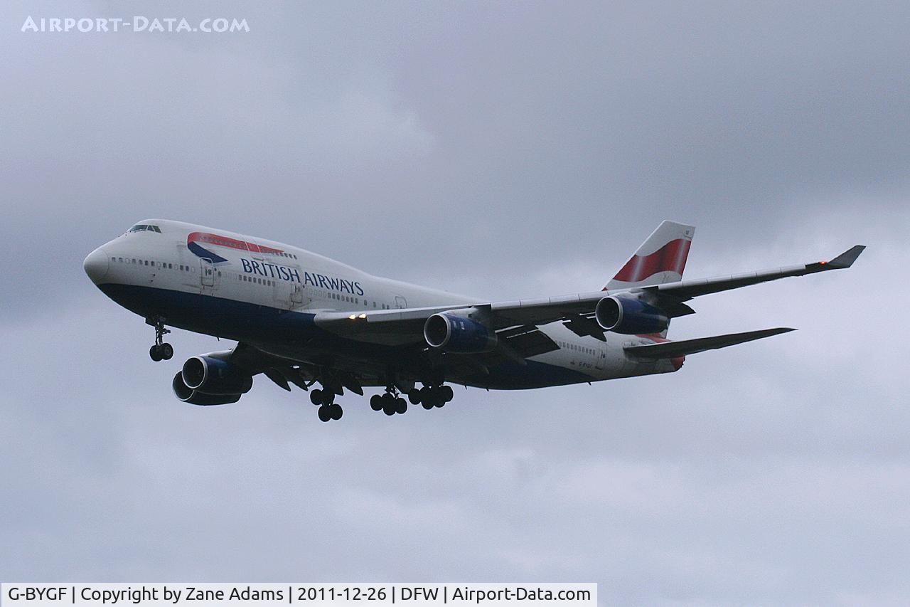G-BYGF, 1999 Boeing 747-436 C/N 25824, At DFW Airport