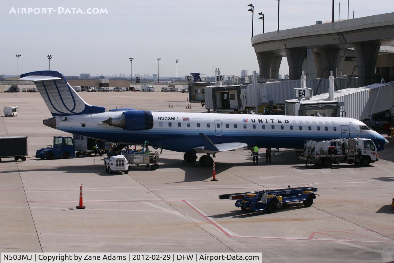 N503MJ, 2002 Bombardier CRJ-700 (CL-600-2C10) Regional Jet C/N 10058, At DFW Airport