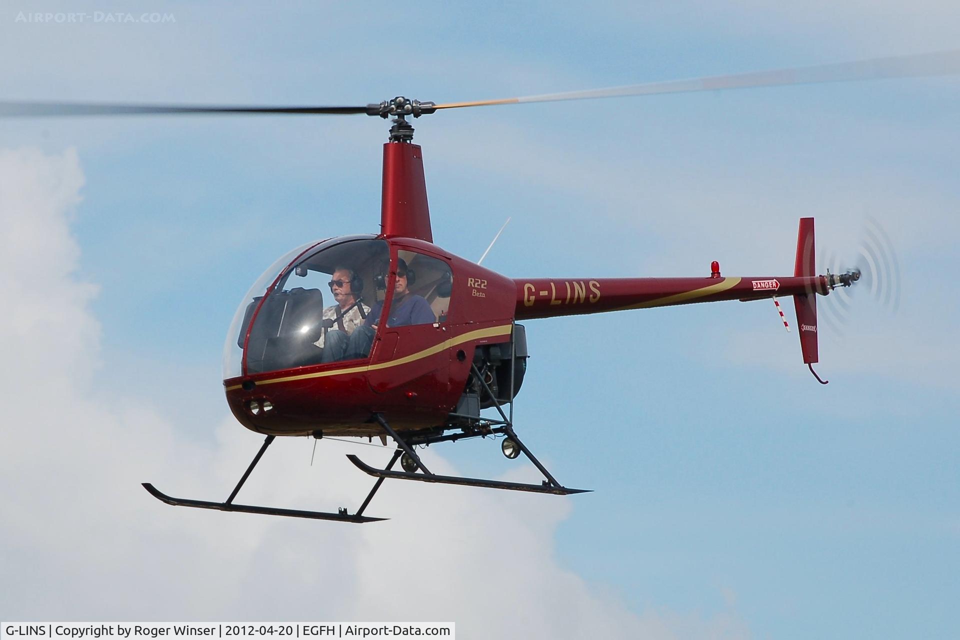 G-LINS, 1989 Robinson R22 Beta C/N 1201, Resident R-22 Beta operated by Heli-air Wales.