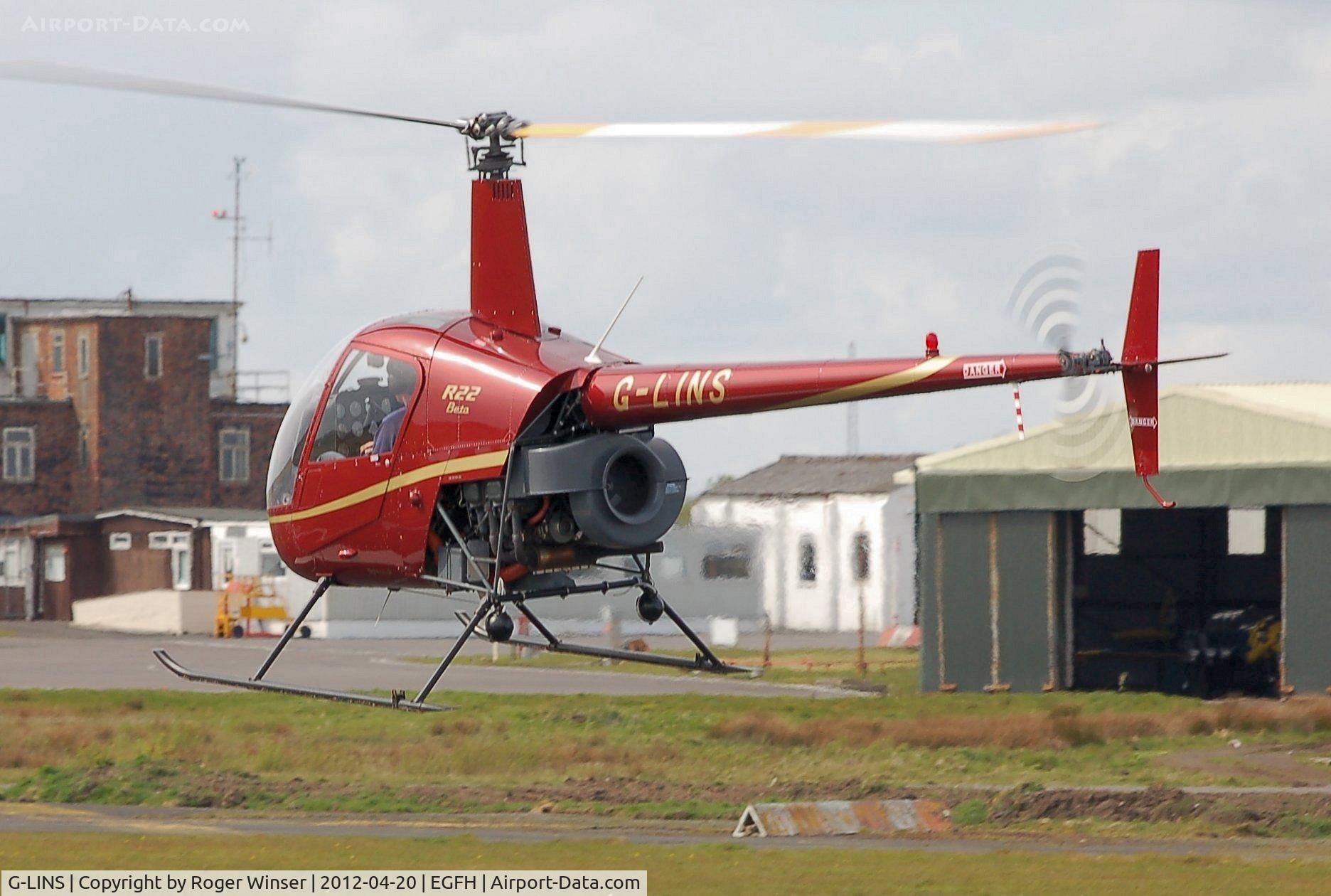 G-LINS, 1989 Robinson R22 Beta C/N 1201, Resident R-22 Beta operated by Heli-air Wales.