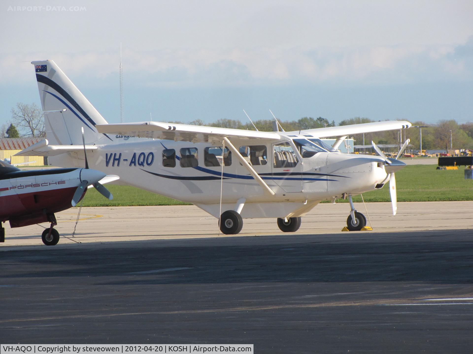 VH-AQO, 2011 Gippsland GA-8-TC320 Airvan C/N GA8-TC320-11-168, on the Basler FBO ramp