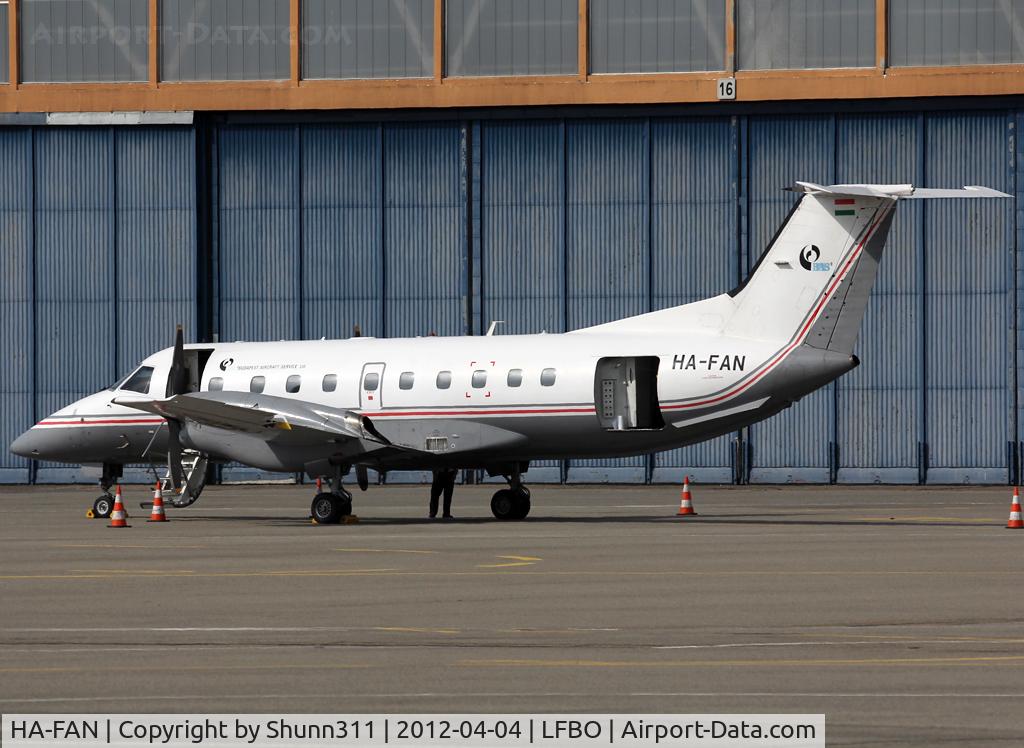 HA-FAN, 1988 Embraer EMB-120ER Brasilia C/N 120104, Parked at the General Aviation area...