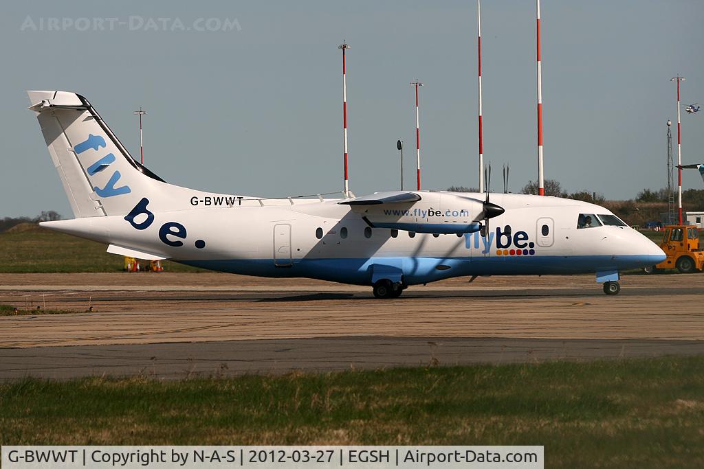 G-BWWT, 1995 Dornier 328-100 C/N 3022, Arriving back