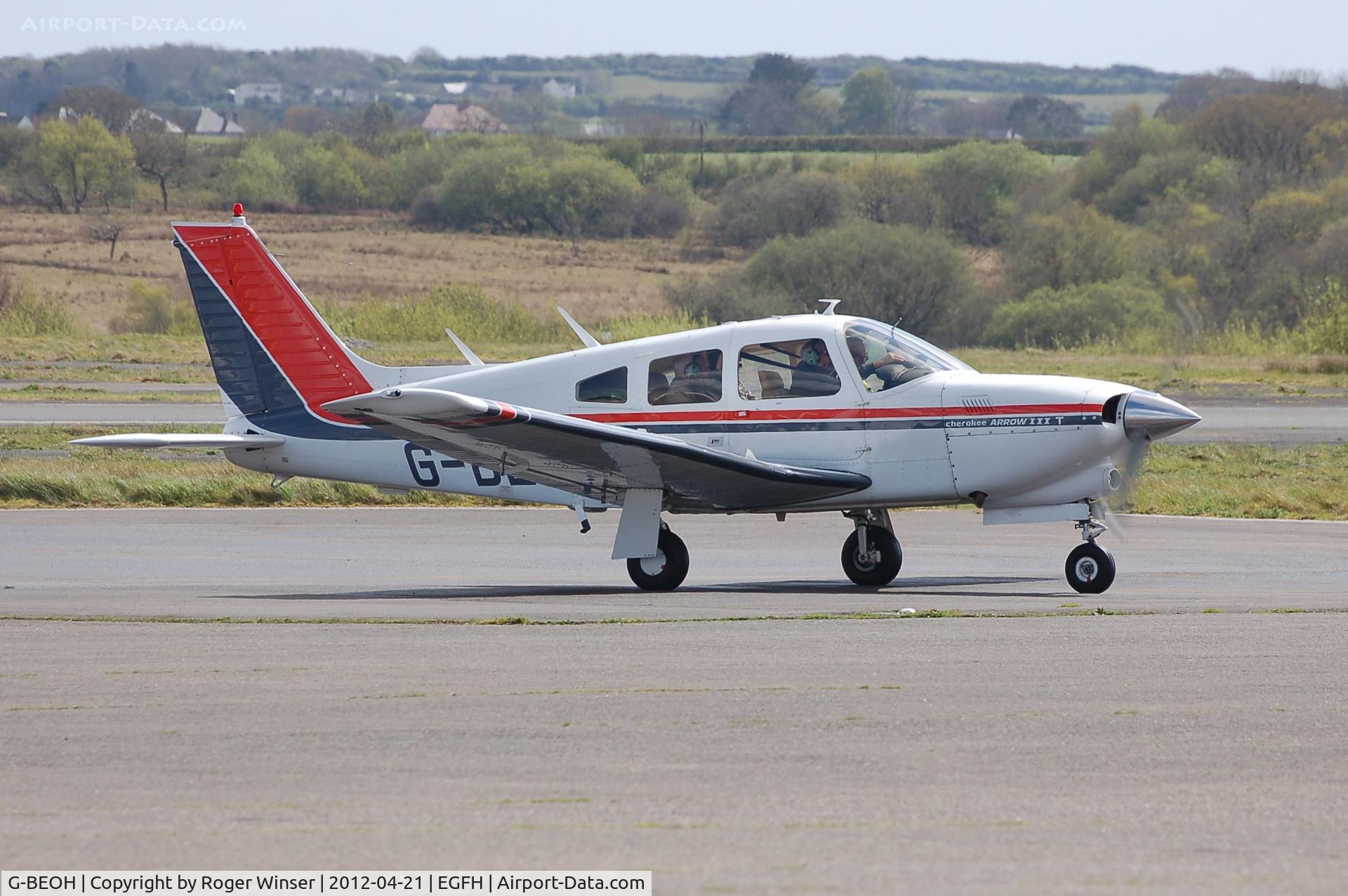 G-BEOH, 1977 Piper PA-28R-201T Cherokee Arrow III C/N 28R-7703038, Visiting Turbo Cherokee Arrow III operated by Gloucestershire Flying Club.