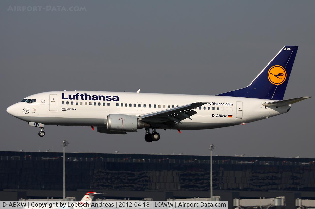D-ABXW, 1989 Boeing 737-330 C/N 24561, as LH3088 Dusseldorf to Vienna