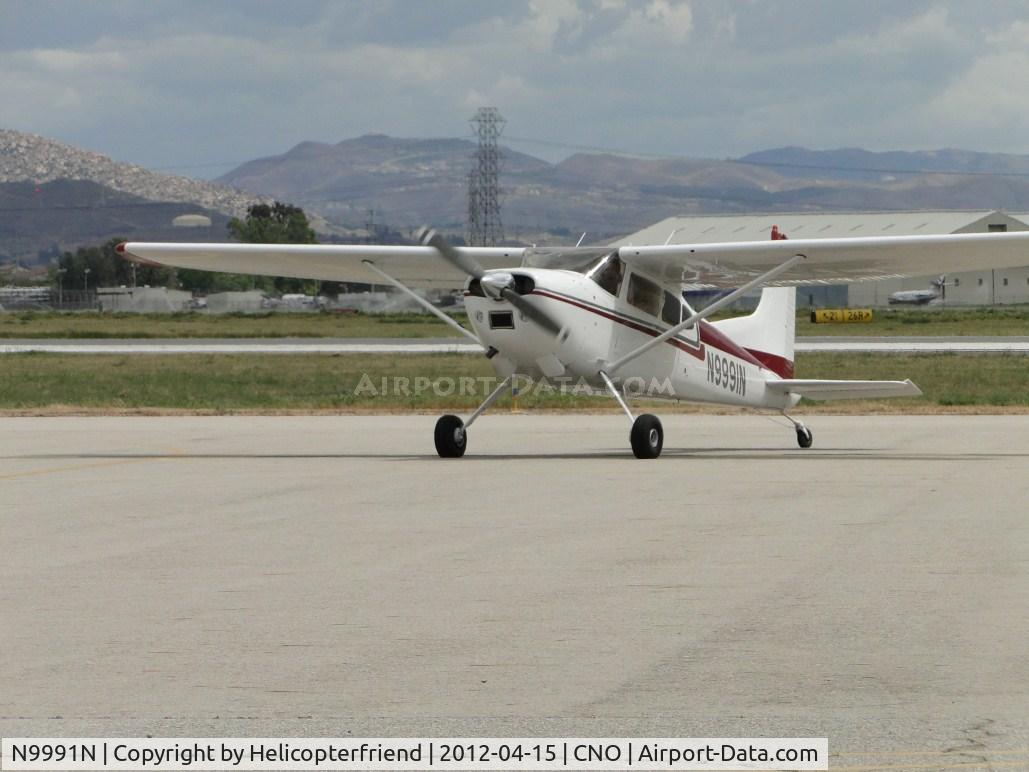 N9991N, 1975 Cessna 180J C/N 18052646, Taxiing from runway 26
