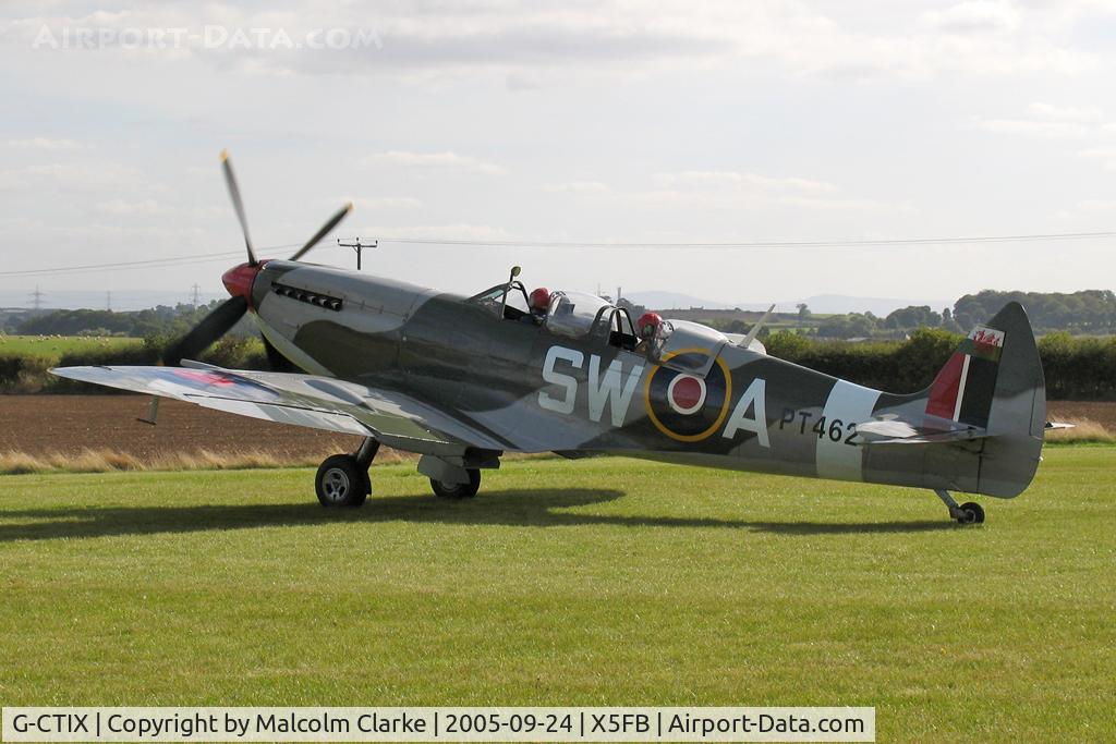 G-CTIX, 1944 Supermarine 509 Spitfire TR.IX (HF.IXe) C/N Not found G-CTIX, Supermarine 509 Spitfire TR.IX (HF.IXe), Fishburn Airfield, September 2005.