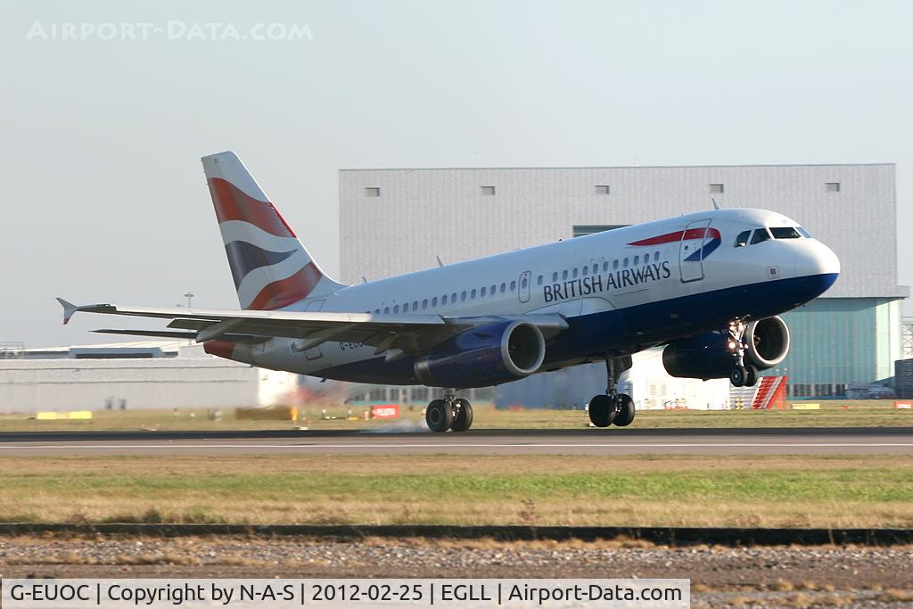 G-EUOC, 2001 Airbus A319-131 C/N 1537, Touchdown