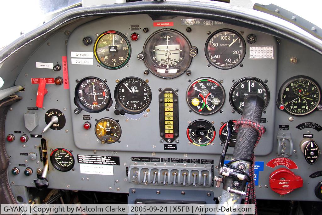 G-YAKU, 1982 Yakovlev Yak-50 C/N 822305, Yakovlev YAK-50, Fishburn Airfield, September 2005.