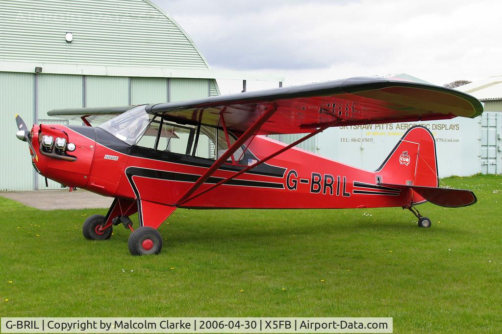 G-BRIL, 1941 Piper J-5A Cub Cruiser C/N 5-572, Piper J-5A, Fishburn Airfield, April 2006.