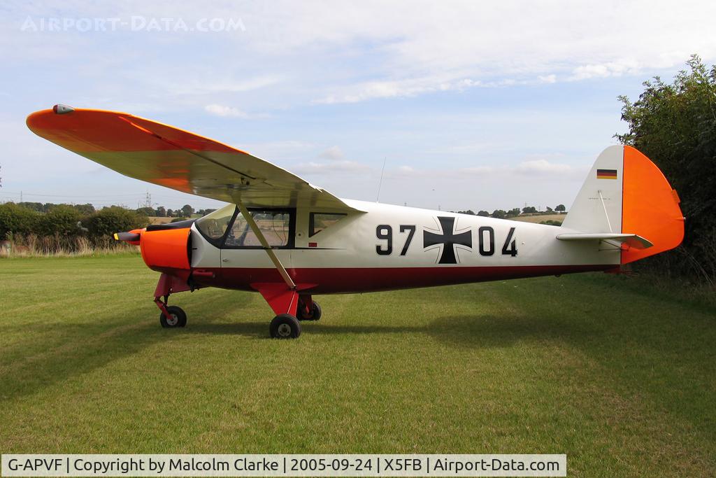 G-APVF, 1959 Putzer Elster B C/N 006, Putzer Elster B, Fishburn Airfield, September 2005.
