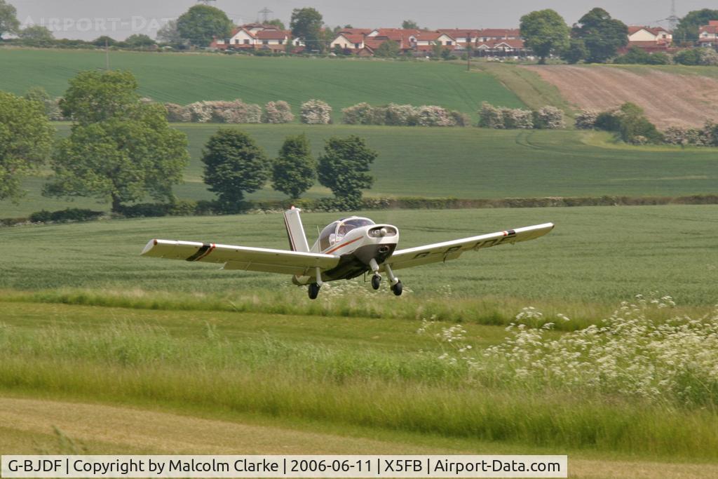 G-BJDF, 1977 Socata MS-880B Rallye Club C/N 3000, Socata MS-880B Rallye Club on take-off from Fishburn Airfield, June 2006.
